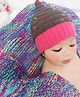 BHARATASYA Ice Cream Pattern Detailed Beanie Cap - Brown