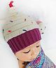 BHARATASYA Ice Cream Pattern Detailed Beanie Cap - Beige