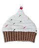 BHARATASYA Ice Cream Pattern Detailed Beanie Cap - Cream- Diameter 30 Cms