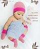 BHARATASYA 100% Cotton Knitted Cap Mittens & Socks Set - Pink- Diameter 30 Cms