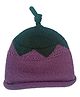 BHARATASYA Fruit Pattern Detailed Beanie Cap - Purple