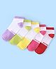 Pine Kids Low Ankle Length Socks Logo Design Pack of 5 - Purple Pink & Yellow