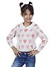 JoE Hazel Full Sleeves Pearl Embellished Heart Design Pullover Sweater - Multi Colour