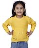 JoE Hazel Full Sleeves Owl Detailed Sweater  - Yellow