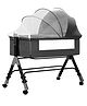 House of Quirk Baby Bassinet Bedside Sleeper Cradle Bedside Crib 3 in 1 Baby Bed Portable Bassinet for Newborn Infant Baby with Storage Basket Lockable Wheels Adjustable - Charcoal