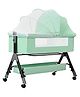 House of Quirk Baby Bassinet Bedside Sleeper Cradle Bedside Crib 3 in 1 Baby Bed Portable Bassinet for Newborn Infant Baby with Storage Basket Lockable Wheels Adjustable - Green