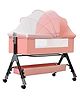House of Quirk Baby Bassinet Bedside Sleeper Cradle Bedside Crib 3 in 1 Baby Bed Portable Bassinet for Newborn Infant Baby with Storage Basket Lockable Wheels Adjustable - Pink