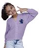 JoE Hazel Fill Sleeves Flower Detailed Simmar Cardi Sweater - Lavender