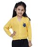 JoE Hazel Fill Sleeves Flower Detailed Simmar Cardi Sweater  - Yellow