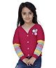 JoE Hazel Full Sleeves Flower Applique Detailed  Floret Cardi Pullover -  Hot Pink