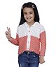 JoE Hazel Full Sleeves Wooven Detailed Hooded Sweater - Coral Red