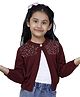 JoE Hazel Full Sleeves Sequin Embellished Starry Cardi Sweater - Maroon