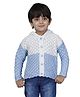 JoE Hazel Full Sleeves Woven Design Detailed Colour Blocked Pastello Hoodie Sweater - Sky Blue
