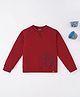 Ed-a-Mamma Cotton Woven Full Sleeves Sweatshirt Text Print - Red
