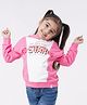 Ed-a-Mamma Sustainable Cotton Full Sleeves Text Printed Hooded Sweatshirt - Pink