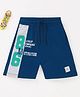 Ed-a-Mamma Cotton Knee Length Text Printed Shorts - Navy Blue