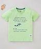 Ed-a-Mamma Sustainable Cotton Half Sleeves T-Shirt Text Printed - Light Green