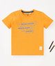 Ed-a-Mamma Sustainable Half Sleeves T-Shirt Text Print- Yellow