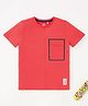 Ed-a-Mamma Sustainable Cotton Half Sleeves Geometrical Printed  T-Shirt - Red