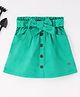 Ed-a-Mamma Cotton Woven Above Knee Length Sustainable Tie Up Skirt Solid Color - Green