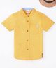 Ed-a-Mamma Half Sleeves Solid Front Pocket Shirt - Yellow