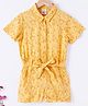Ed-a-Mamma Half Sleeves All Over Botanical Printed Jumpsuit - Yellow