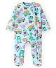 Babyhug Cotton Interlock Knit Full Sleeves Footed Sleep Suit Dino Print - Blue