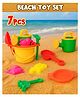 Fiddlerz Beach Toy Set for Kids with Bucket, Spade, Rake, Watering Can & Moulds Sand Play Set for Beach Fun Outdoor Toy Set - 7 Pcs (Multicolor)