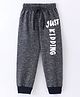 Teddy Slub Jersey Full Length Lounge Pant With Text Print - Grey