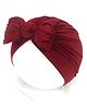 Bembika Cotton Solid Beanie Bow Headband - Maroon