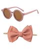 Bembika Sunglasses With Matching Headband Plain Combo -Rosewood