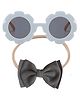 Bembika Sunglasses And Headband For Kids Baby Girls Stylish Eye wear With Matching Headband Combo -Flower Grey