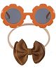 Bembika Sunglasses And Headband For Kids Baby Girls Stylish Eye wear With Matching Headband Combo -Flower Brown