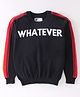 Smarty Boys 100% Cotton Flatknitted Full Sleeves Sweater With Text Print - Black & Red