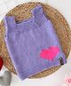 Woonie Sleeveless Knitted Broad Strapped & Heart Detailed  Sweater Vest - Purple