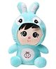 DearJoy Bunny Rabbit with Cap Doll Toy Blue - Height 27 cm