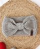 Woonie Bow Detailed Knitted Headband - Grey