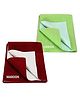 NeonateCare Baby Smart Dry Bed Protector Sheet Small Pack Of 2 - Wine Green( Color and design may vary)