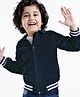 Babyhug 100% Cotton Full Sleeves Solid Corduroy Shirt with Front Zipper - Navy Blue