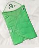 Tinycare Velour Corduroy Baby Hooded Wrapper with Duck Embroidery - Green