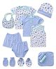 Montaly Cloth Gift Set Animal Print White Blue - 12 Pieces