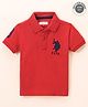 U.S. Polo Assn Half Sleeves T-Shirt Logo Print - Red