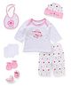 Montaly Cloth Gift Set Sheep & Flower Print Print White Pink - 8 Pieces