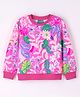 Tiara Full Sleeves Forest Floral & Leaf Printed Fleece Sweatshirt - Pink