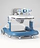 Babyhug Multifunction Foldable Activity Push Walker with Musical Play Tray & Lights - Blue| Removable Foot Mat| Use as Push Walker| Anti-fall Pads| Smooth Swivel Wheels| Compact Fold| Speed Control| Reclining Seat
