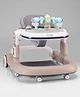 Babyhug Multifunction Foldable Activity Push Walker with Musical Play Tray & Lights - Coffee| Removable Foot Mat| Use as Push Walker| Anti-fall Pads| Smooth Swivel Wheels| Compact Fold| Speed Control| Reclining Seat