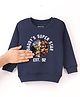 Bodycare Cotton Fleece Knit Full Sleeves Sweatshirt With Sequins Star Design - Navy Blue