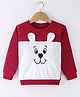 Bodycare Fleece Full Sleeves Sweatshirt With Teddy Face Embroidery - Red