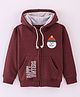 Bodycare Fleece Full Sleeves Hooded Sweatshirt With Text Print - Maroon