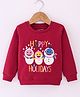 Bodycare Cotton Fleece Full Sleeves Sweatshirt Snowman Print - Maroon